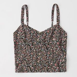 Abercrombie & Fitch - Smocked floral corset crop top